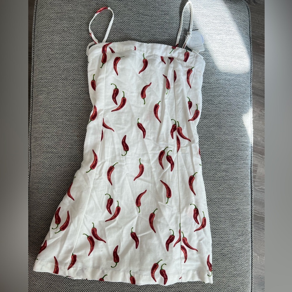 Jessica Simpson Strapless Dress with Red Pepper Print
